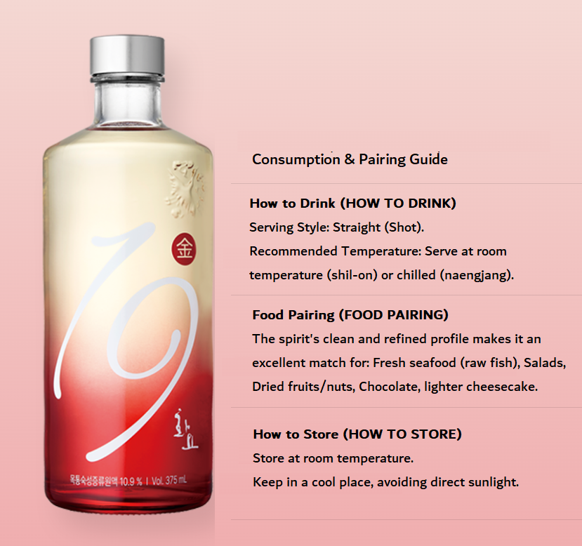 HWAYO 19% Soju . Distilled Spirit - Golden Luxury (375ml) 화요 19도