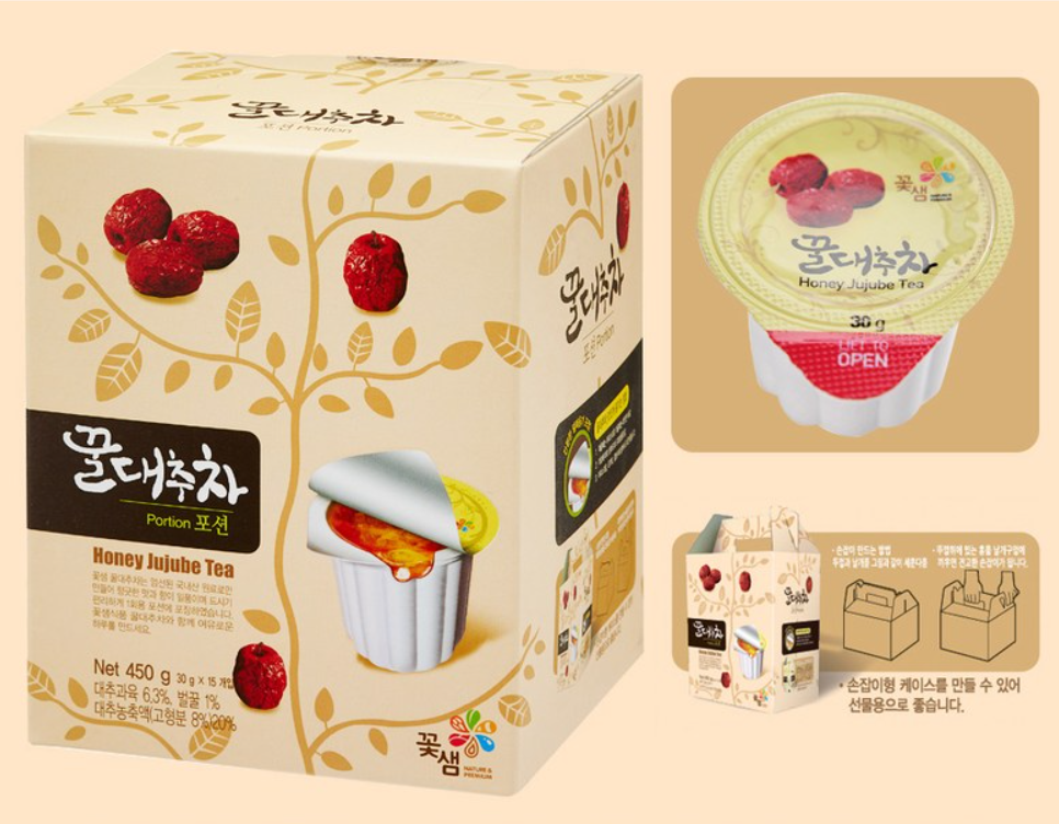 Kotsam Honey Flavors Tea 30gx15P 꽃샘 유자차 -포션 대추차- 포션 생강차-포션