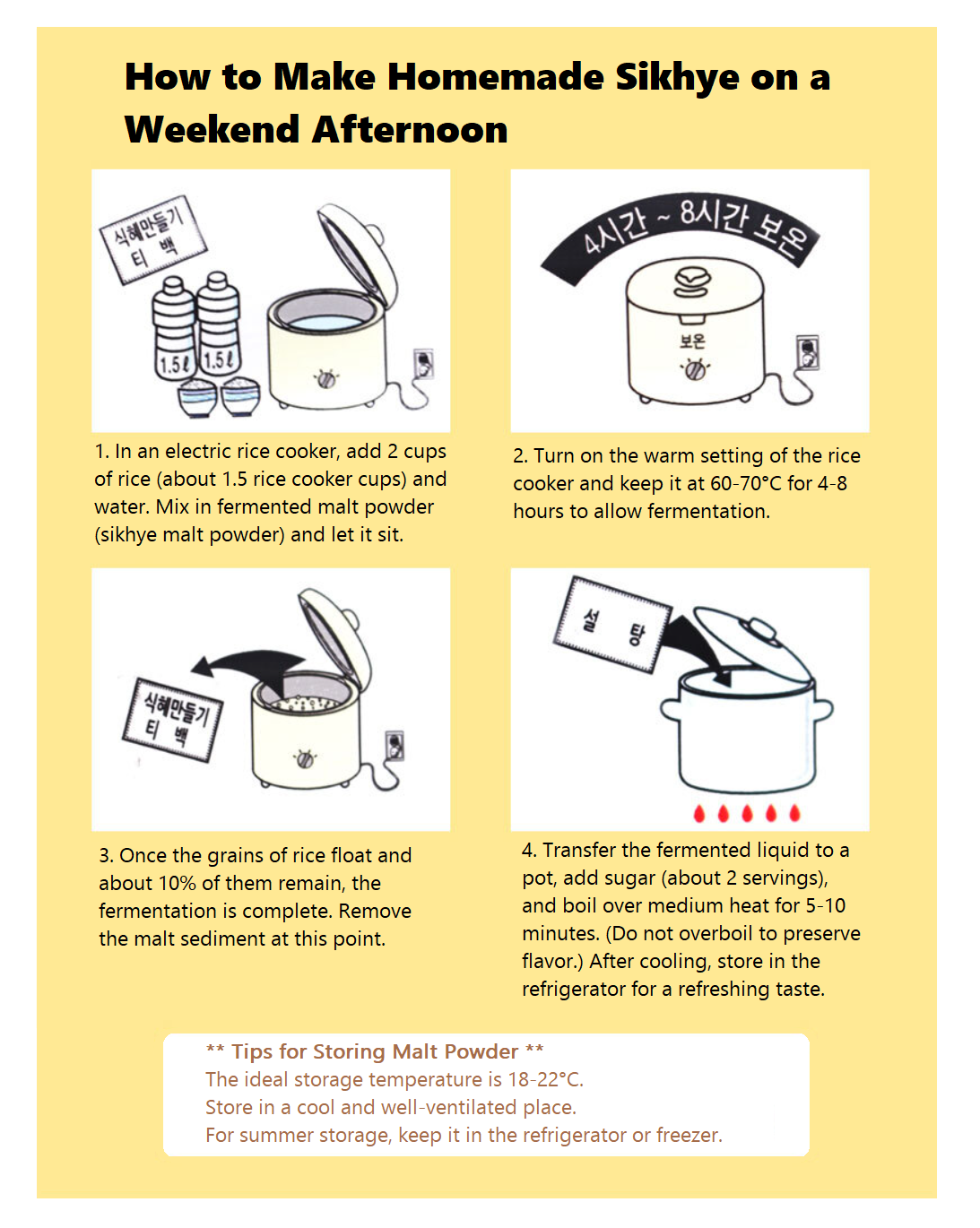 Homemade Shikhye (Sweet Rice Drink) Kit 240g (30g x 8 tea bags) 주말오후식혜만들기