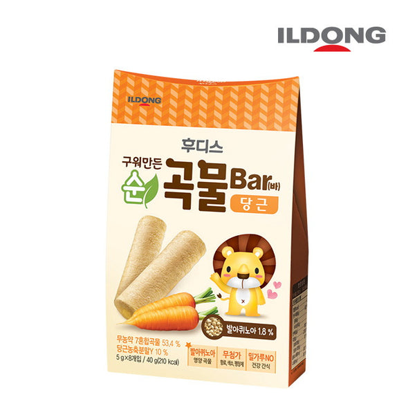 [Ildong Foodis] Akimeal Fure Grain Bar Carrot 40g 아이밀 순곡물바 당근