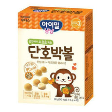 [Ildong Foodis] Yumyum Ball Cookie Sweet Pumkin 60g 냠냠볼과자 단호박볼