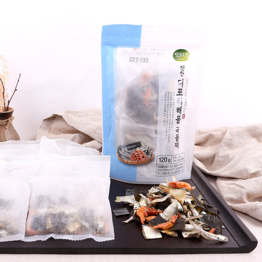 [Badasori] Premium Anchovy Seafood Broth Pack 120g (15g x 8) 디포리 해물 국물팩