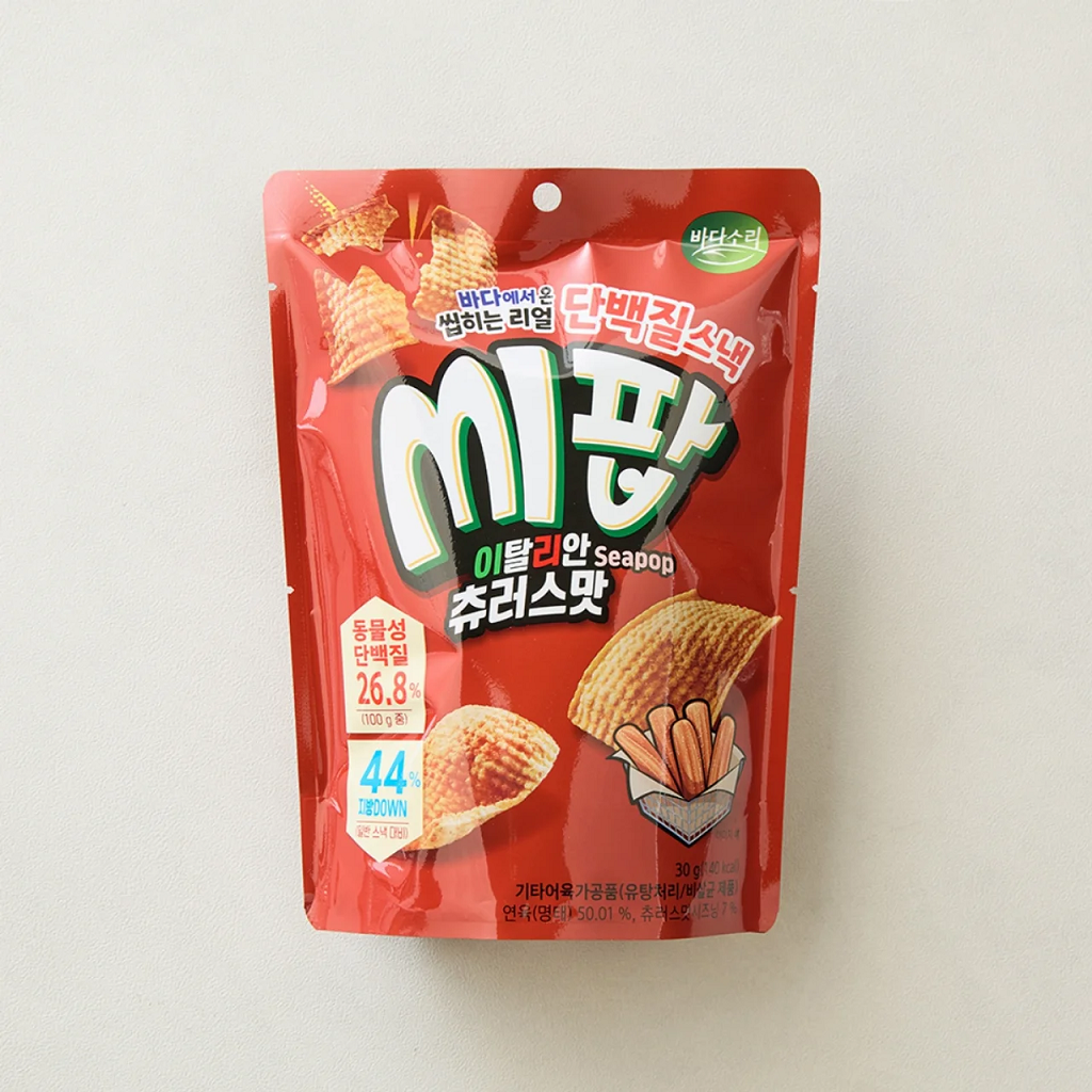 [Badasori] Seapop Italian Churros Flavour Protein Chip 30g 씨팝 이탈리안 츄러스 ...