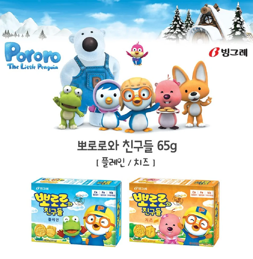 [Binggre] Pororo Biscuit for Kids 65g 빙그레 뽀로로와 친구들