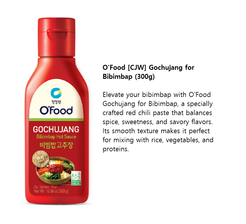 [O'Food] Gochujang for Bibimbap, Rice Cake & Ssamjang Sauce (Halal)  300g 청정원 비빔밥고추장