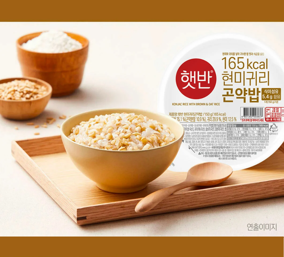 [CJ] Hetbahn Konjac Rice with Oat & Black/Brown Rice 150g 햇반흑미귀리곤약밥,현미귀리곤약밥