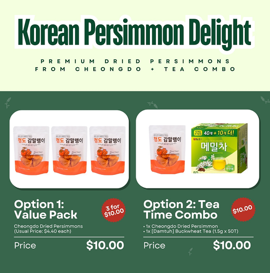 [Cheongdo] Dried Persimmon Delight – Value Pack & Buckwheat Tea Combo