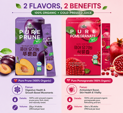 [Chunho N Care] 100% Organic NFC Pure Juice Stick (Prune / Pomegranate) 천호엔케어 퓨어 유기농