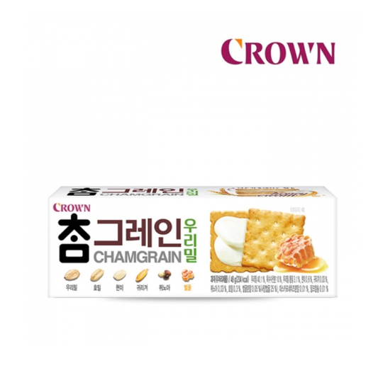 [Crown] Cham Grain Sand – Wheat Biscuits 48g  크라운 참그레인 우리밀