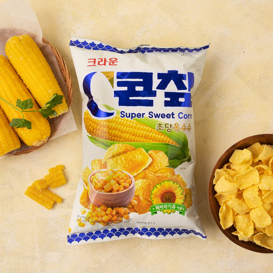 [Crown] Corn Chip – Super Sweet Corn Flavour 70g 크라운 콘칩 초당옥수수맛