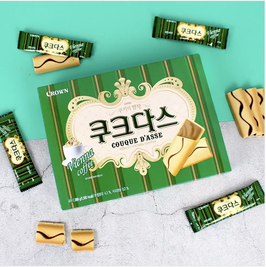 [Crown] Couque D'asse Vienna Coffee Cookies 128g 쿠크다스 커피