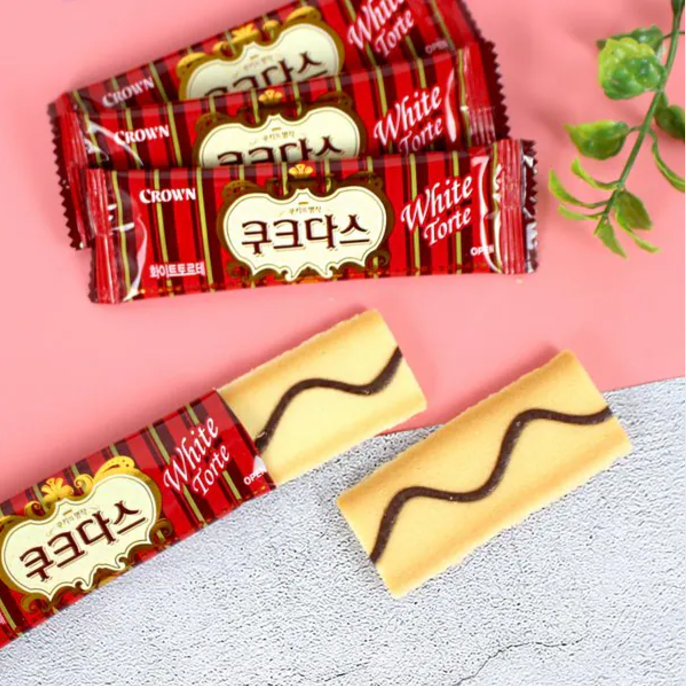 [Crown] Couque D'asse White Torte Cookies 77g / 128g  크라운 쿠크다스 화이트 토르테