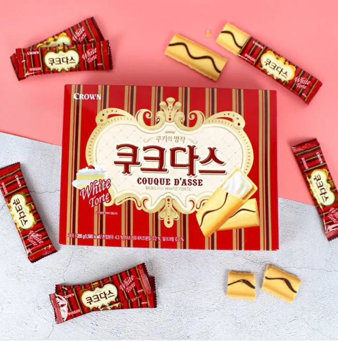 [Crown] Couque D'asse White Torte Cookies 77g / 128g  크라운 쿠크다스 화이트 토르테