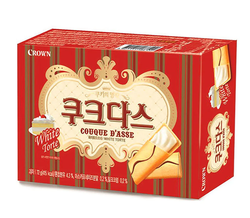 [Crown] Couque D'asse White Torte Cookies 77g / 128g  크라운 쿠크다스 화이트 토르테