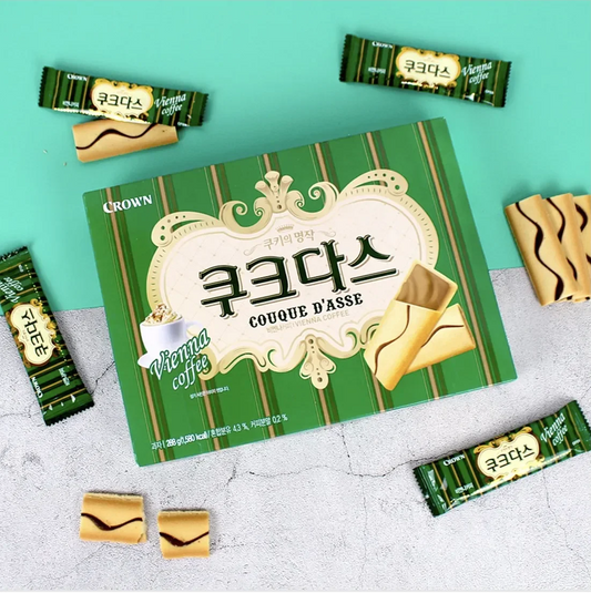 [Crown] Couque D'asse Vienna Coffee Cookies 128g 크라운 쿠크다스 커피