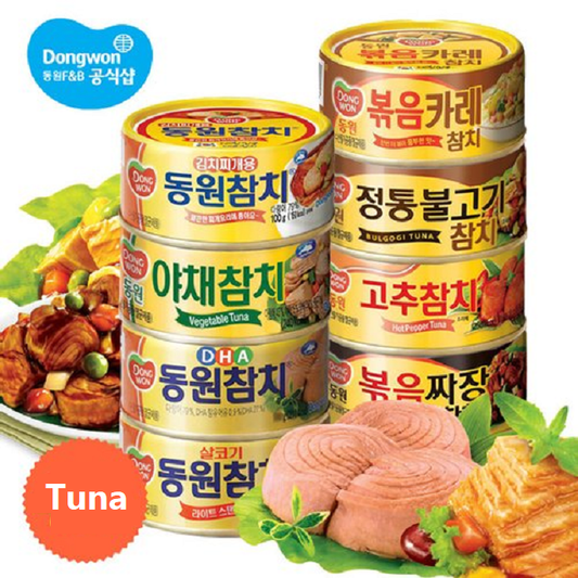 [Dongwon] Canned Tuna (150g) 동원 참치통조림 (찌개, 짜장, 야채, 고추참치, 라이트 스탠다드 참치, DHA 참치)