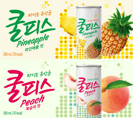 [Dongwon] Coolpis Yogurt Drink 230ml (Peach / Pineapple) 동원 쿨피스 복숭아 / 파인애플맛