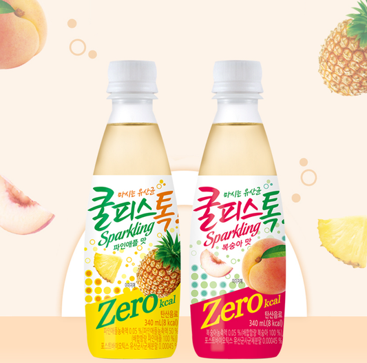 [Dongwon] Coolpis Zero Sparkling Peach / Pineapple Juice 340ml 동원 쿨피스톡 제로