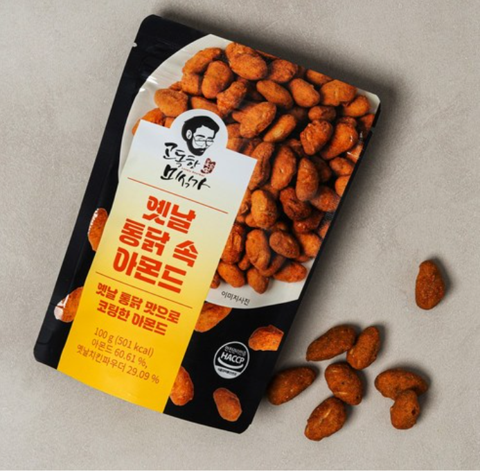 경기 Fair [JS Food] Old-Style Fried Chicken Flavored Almonds (100g) 고독한미식가 엣날통닭 속 아몬드