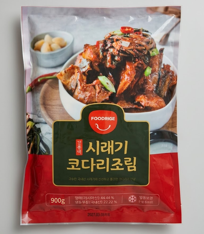 [Foodrige] Braised Semi-Dried Pollock with Radish Greens 900g (시래기 코다리조림)