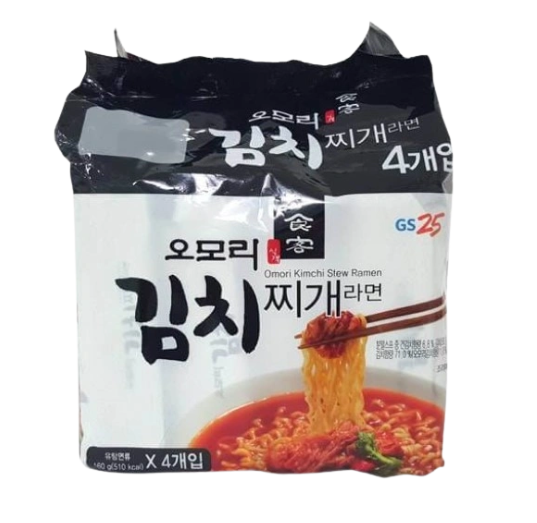 [GS25] Omori Kimchi Stew Ramen 120gx4P 오모리 김치찌개라면 4개입