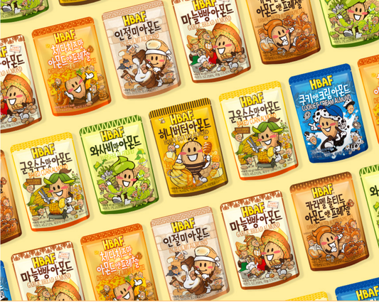 [HBAF] Almond Seasoned Snack 120g  길림양행 아몬드 허니버터 군옥수수 와사비 인절미