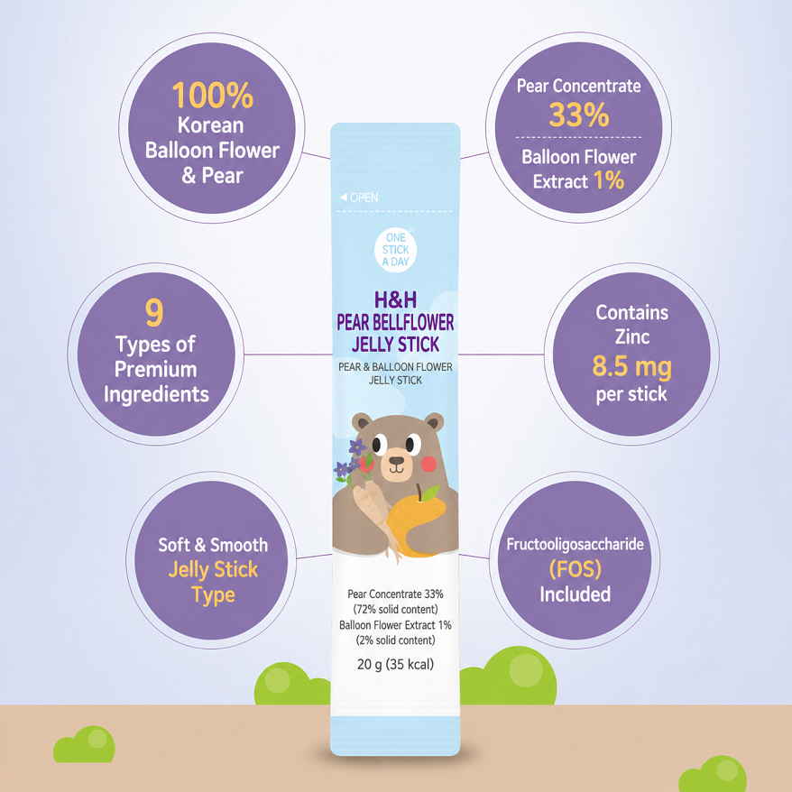 [H&H] Pear Bellflower Jelly Stick (20g x 15 Sticks) 천호엔케어 에치에치 배도라지 젤리스틱
