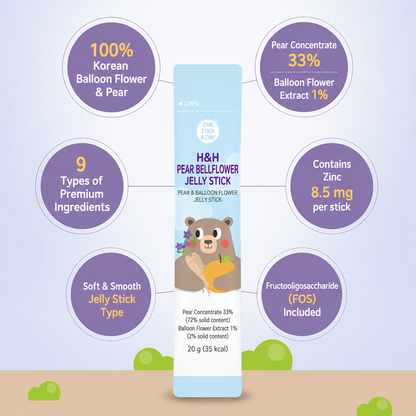 [H&H] Pear Bellflower Jelly Stick (20g x 15 Sticks) 천호엔케어 에치에치 배도라지 젤리스틱