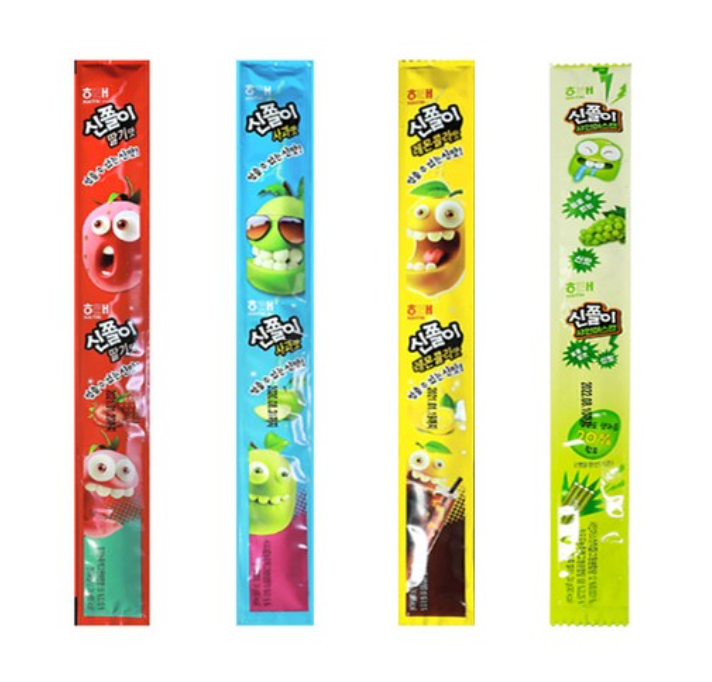 [Haitai] Shinjjol-i Chewy Candy 24g (Strawberry / Shine Muscat / Apple / Lemon Cola) 해태제과 신쫄이