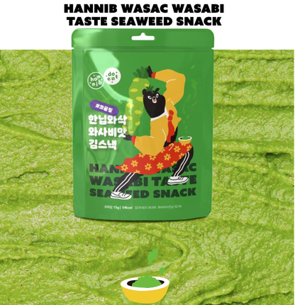 경기 Fair [Hannibwasac] Crispy Seaweed snack (Wasabi,Sweet Salt,Spicy,Gourmet Cheese) 15g  한닙두잇 한닙와삭