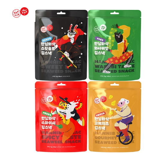 경기 Fair [Hannibwasac] Crispy Seaweed snack (Wasabi,Sweet Salt,Spicy,Gourmet Cheese) 15g  한닙두잇 한닙와삭