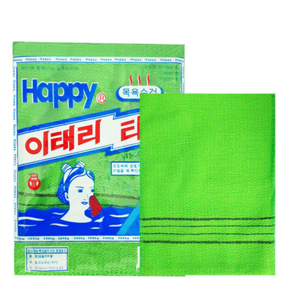 [Happy] Korean Italy Towel – Green (1pc) 해피 이태리 타올 (녹색/1매입)
