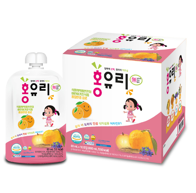 [HongYuri] Kids Herbal Drink for Respiratory Health (Pouch) 80ml 홍유리 어린이 호흡기 건강 음료