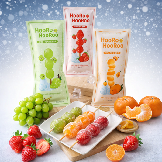 HooRoo HooRoo Ice Tanghulu Fruit (Strawberry, Grape & Tangerine) 45g 아이스 탕후루