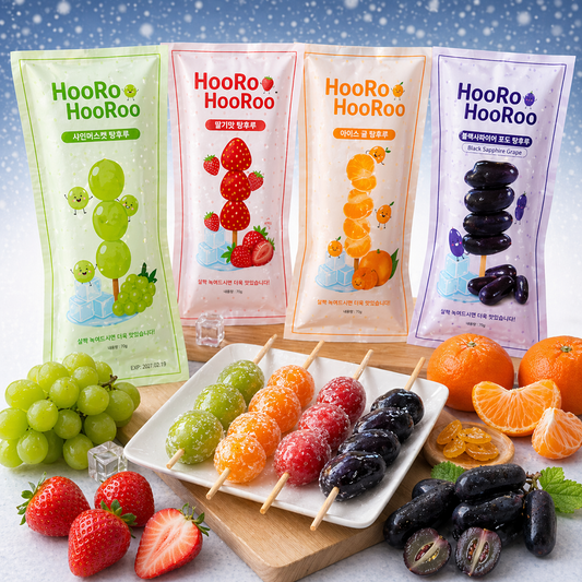 HooRoo HooRoo Ice Tanghulu Fruit (Strawberry, Grape & Tangerine) 45g 아이스 탕후루