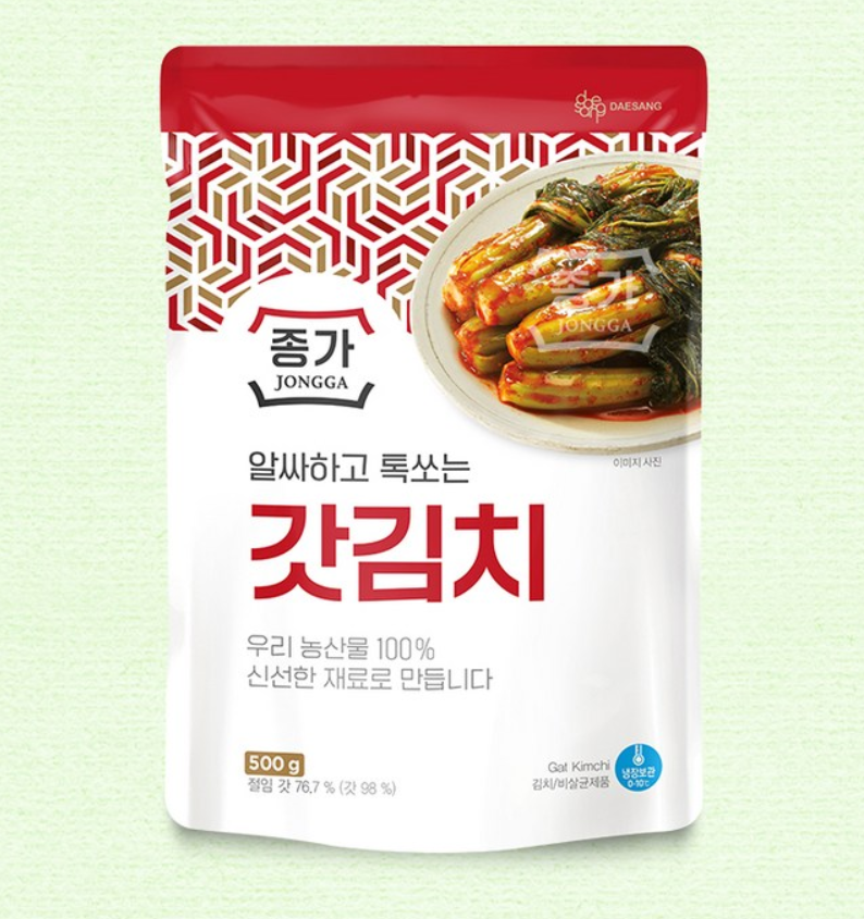 [Jongga] Gat Kimchi Mustard Leave (Dolsangat) 500g   [종가] 알싸하고 톡쏘는 갓김치