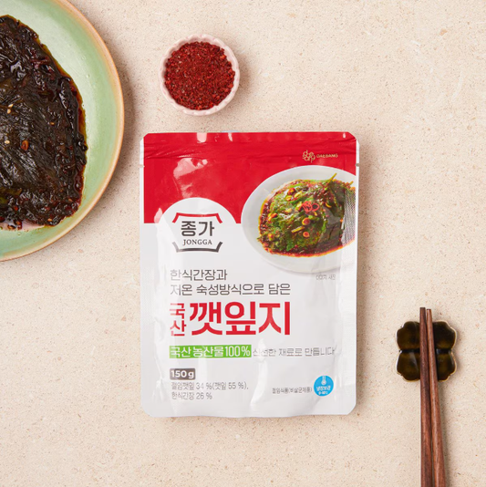 [Jongga] Korean Perilla Leaves in Soy Sauce 150g 종가 국산 깻잎지
