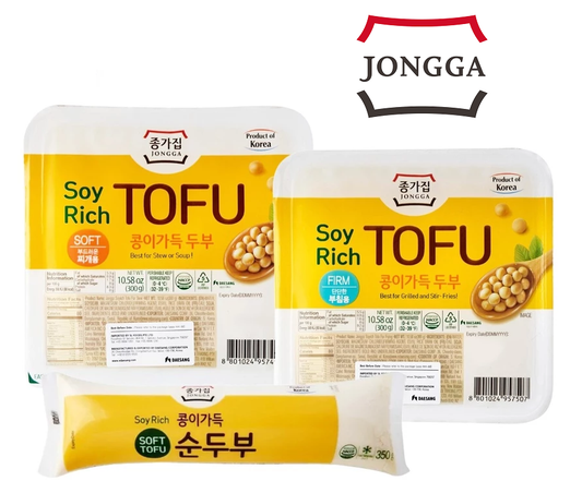 [Jongga] Soy-Rich Tofu Assortment (3 Types) 종가집 콩이 가득 두부 (부침용 / 찌개용 / 순두부)