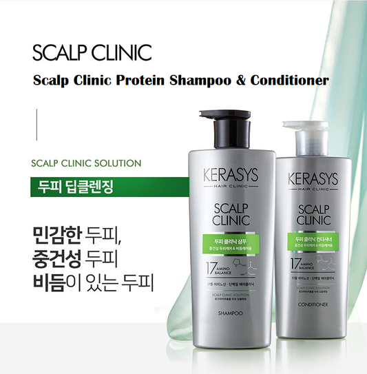 [Kerasys] Hair Care Scalp Clinic Shampoo & Conditioner 600ml 케라시스 헤어 케어 두피 클리닉 샴푸 & 컨디셔너