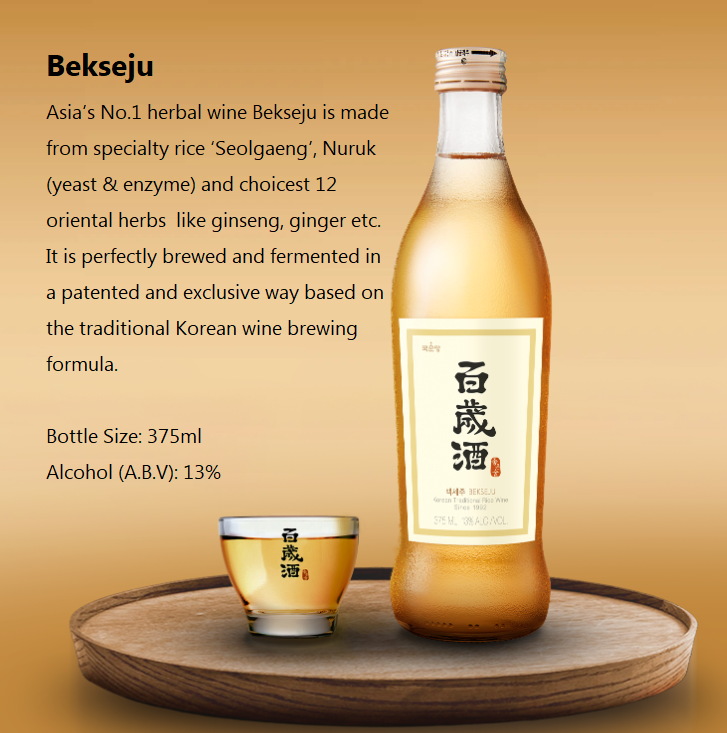 [Kooksoondang] Herbal Soju Baekseju 375ml (13% Alc) 국순당 백세주