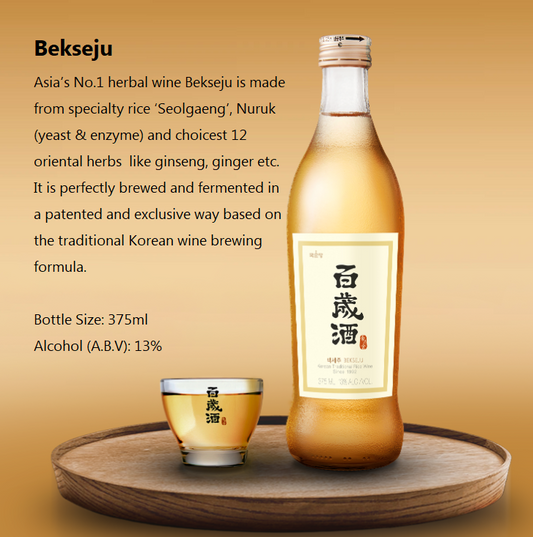 [Kooksoondang] Herbal Soju Baekseju 375ml (13% Alc)  국순당 백세주