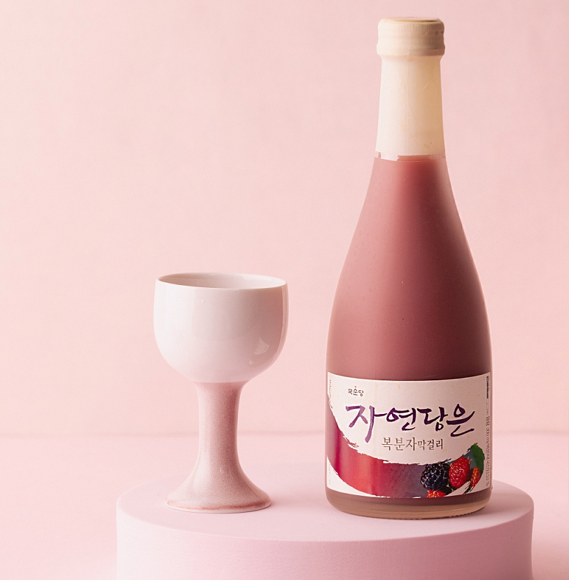 [Kooksoondang] Raspberry Makgeolli Rice Wine 360ml | 자연담은 복분자 막걸리
