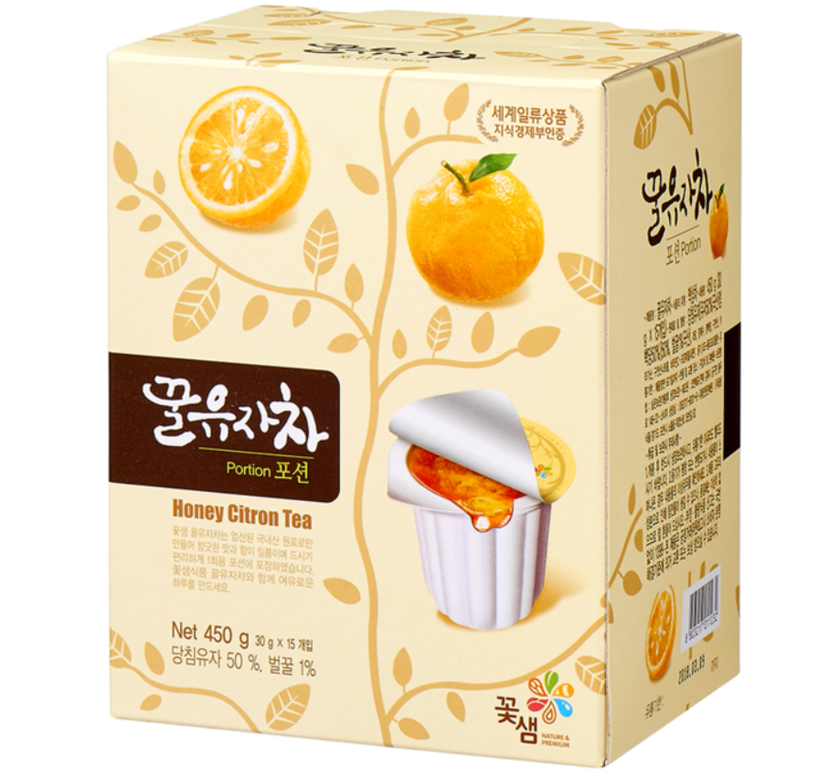 Kotsam Honey Flavors Tea 30gx15P 꽃샘 유자차 -포션  대추차- 포션  생강차-포션