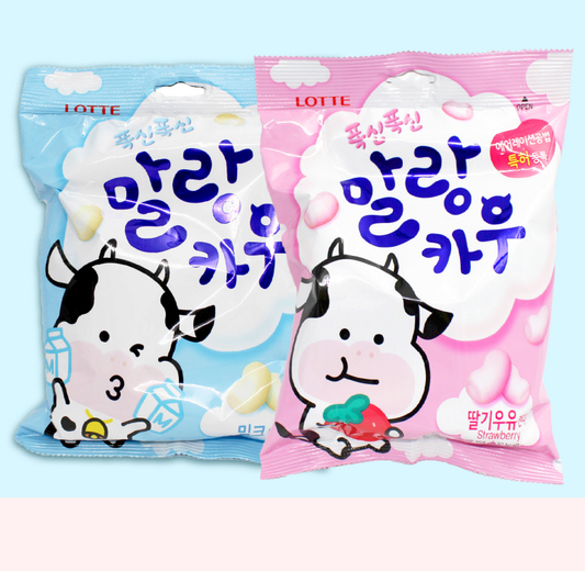 [Lotte] Mallang Cow Milk Candy 79g – Original / Strawberry 롯데 말랑카우 밀크캔디