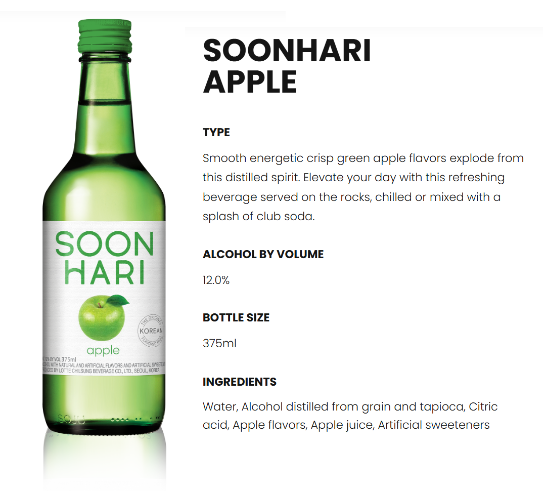 [Lotte] Chum Churum SoonHari Flavored Soju 375ml (12%) 롯데 처음처럼 순하리 과일소주