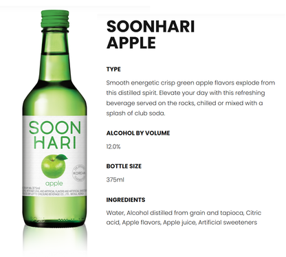 [Lotte] Chum Churum SoonHari Flavored Soju 375ml (12%) 롯데 처음처럼 순하리 과일소주