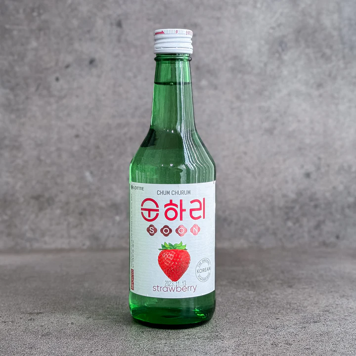 [Lotte] Liquor Chum Churum Straweberry Soju 360ml / 12% 순하리 딸기 (소주)