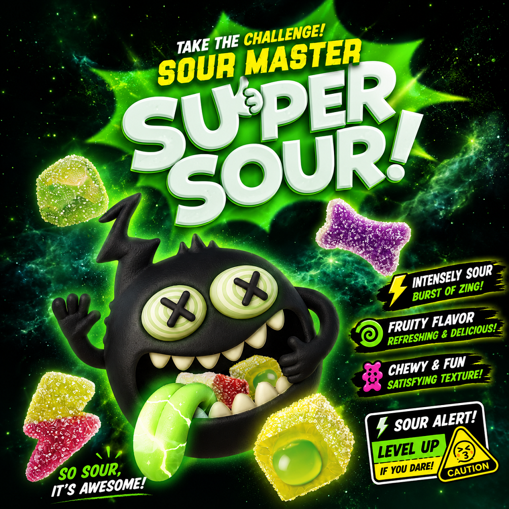 [Lotte] Sour Master Chewy Gummy Candy 2 Flavours 50g/51g