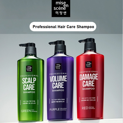 [Mise En Scene] Professional Shampoo 680ml (Damage, Scalp, Volume) 미쟝센 데미지케어 레드 프로틴 /스칼프케어 그린시카 /볼륨케어 퍼플 콜라겐 샴푸