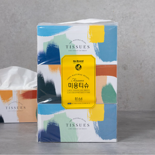 [No Brand] 100% Natural Pulps Tissues 240 sheetsx6 노브랜드 미용티슈240매 X 6입